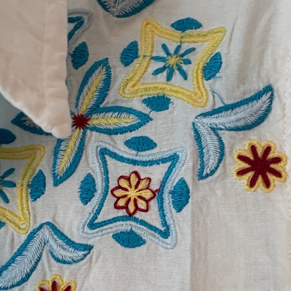 Vintage Goa Women’s White Embroidered Western Button Down Shirt NWT Medium - Picture 4 of 11